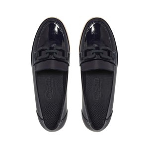 Carl Scarpa Forza Navy Leather Wedge Loafers